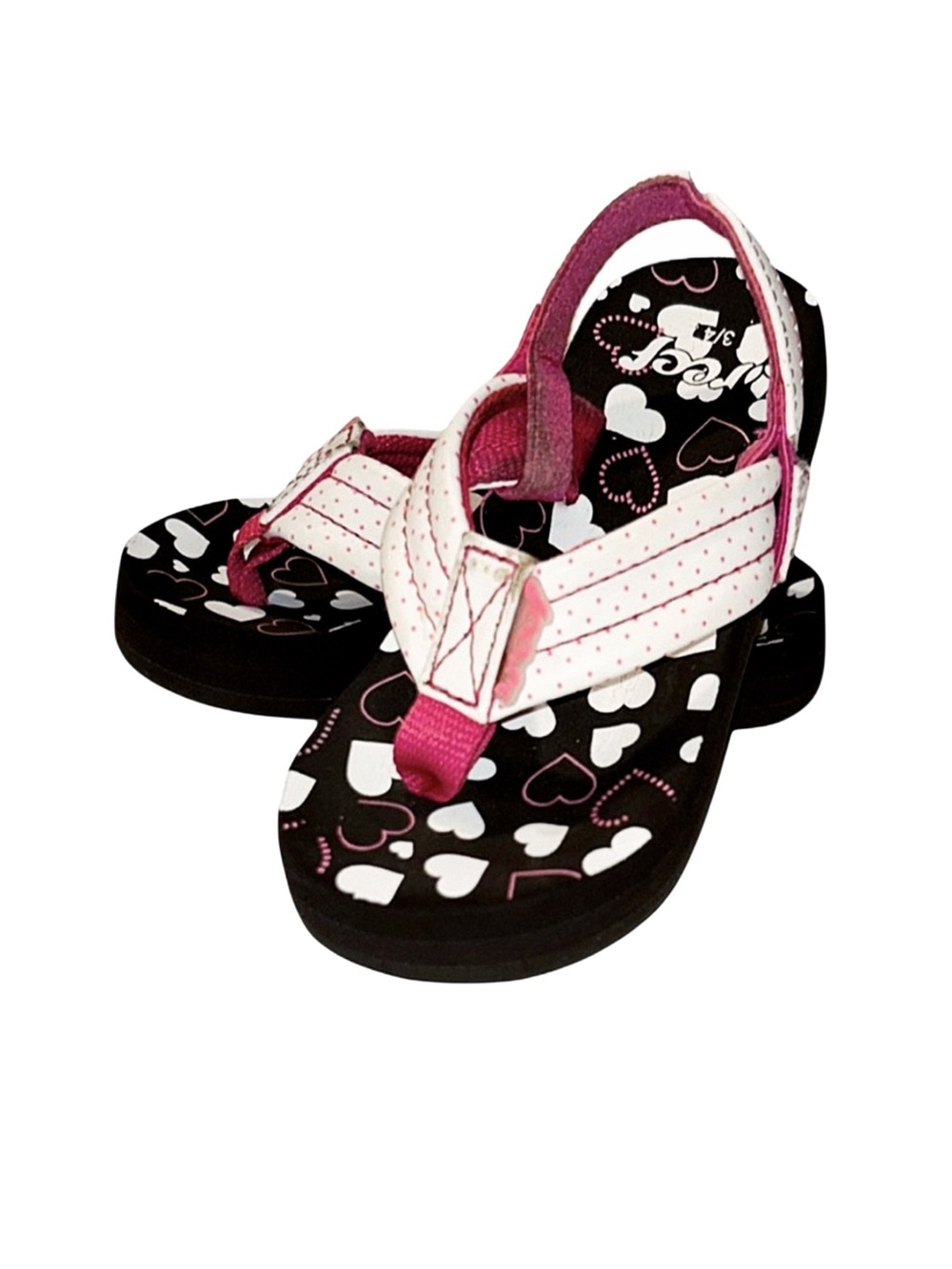 REEF Girl's Black And White Sandals Size 3/4